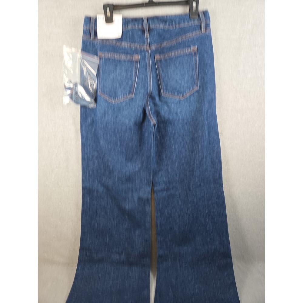 Loft The Wide Leg Jeans Womens 10 High Rise Stretch Flare 30x30 with Belt NEW - Picture 5 of 13